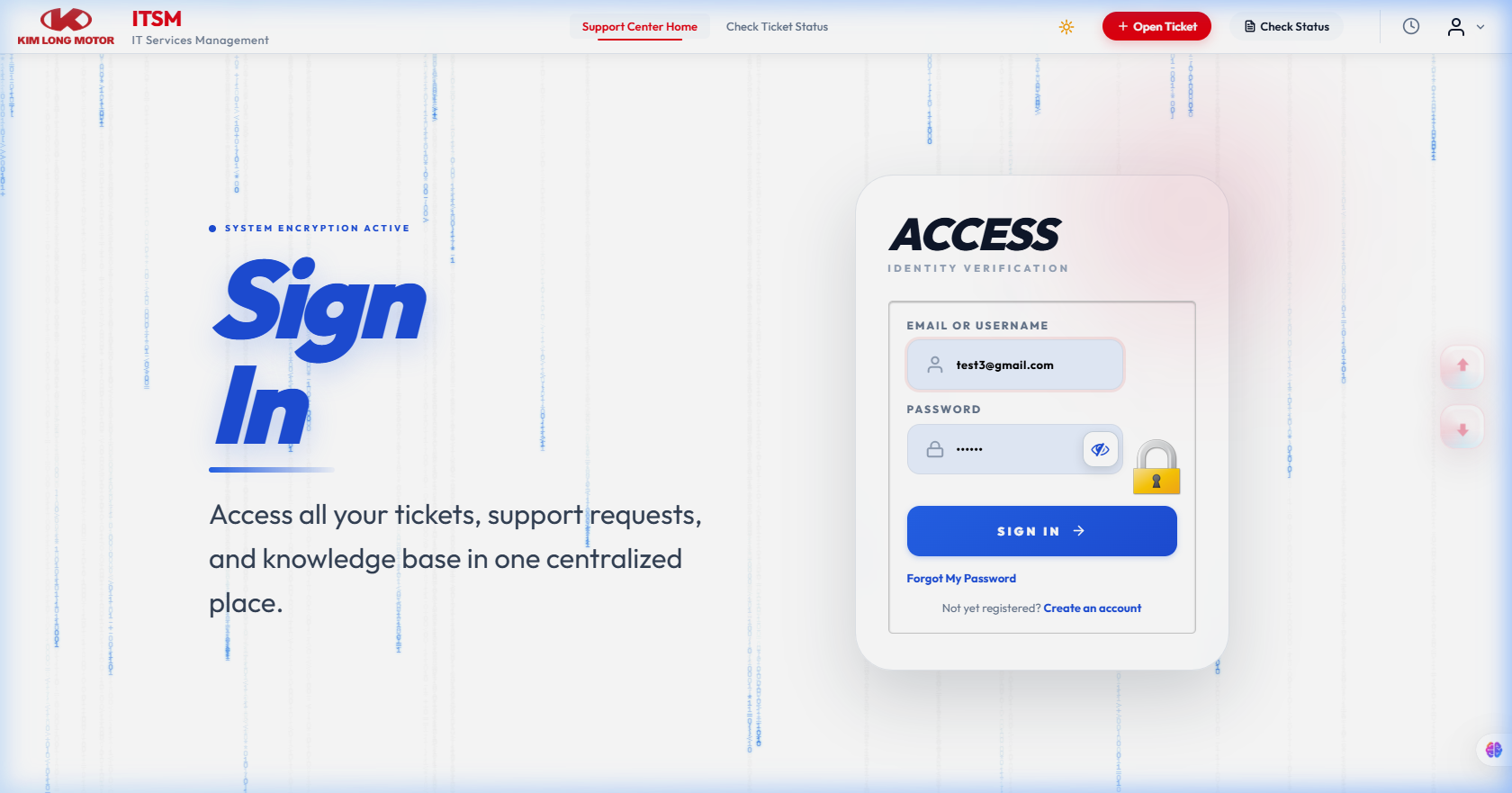 Login / Sign in page